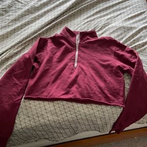 Maroon quarter zip sweatshirt